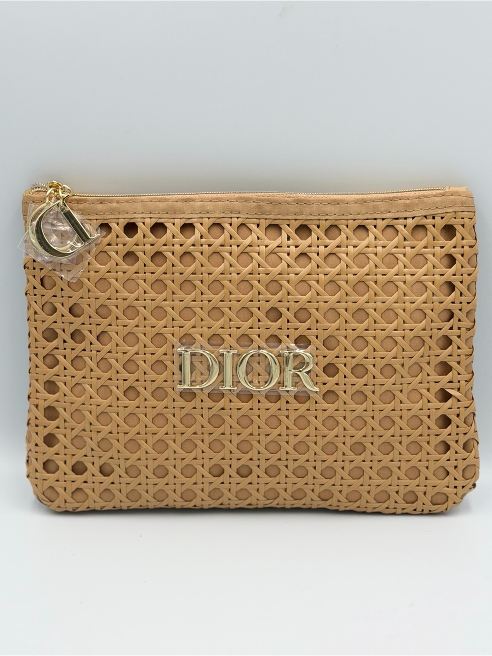 Christian Dior Solar Woven Rattan Cosmetic Pouch/Clutch